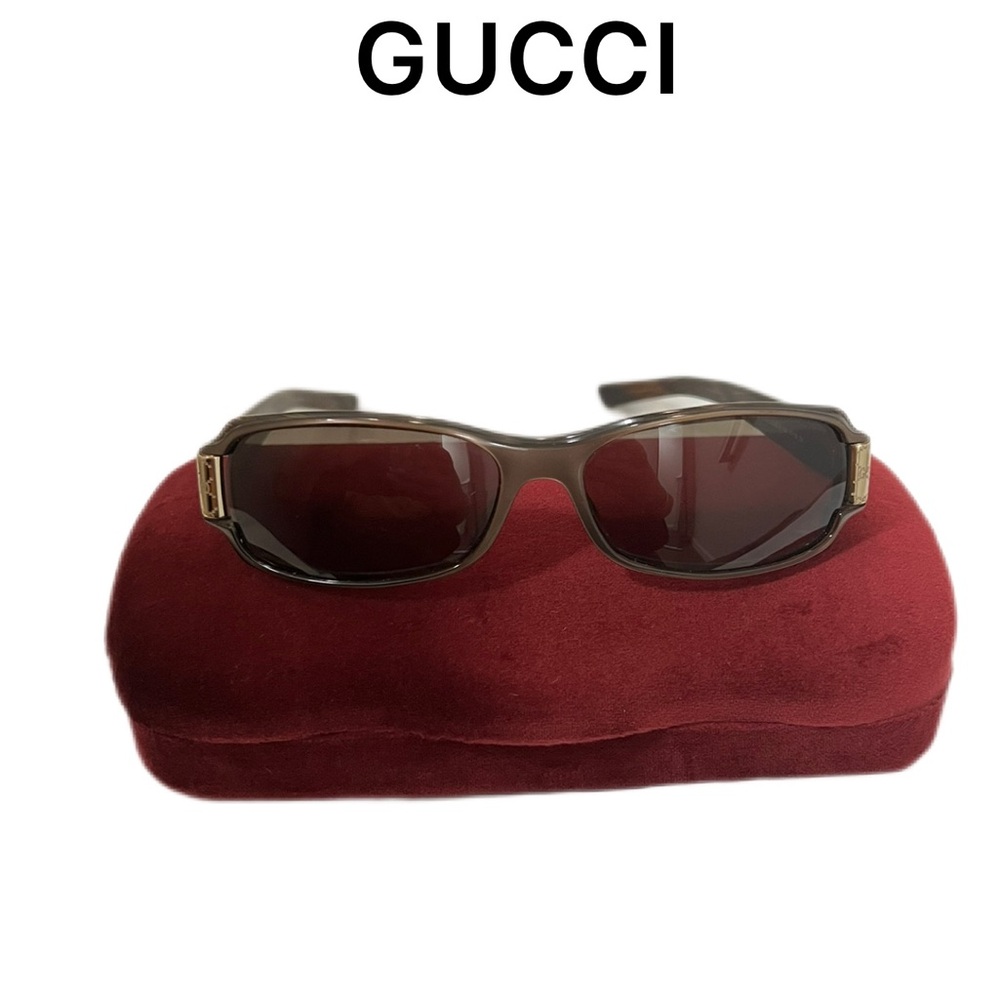 GUCCI Sunglasses Light Brown with Gold Hardware